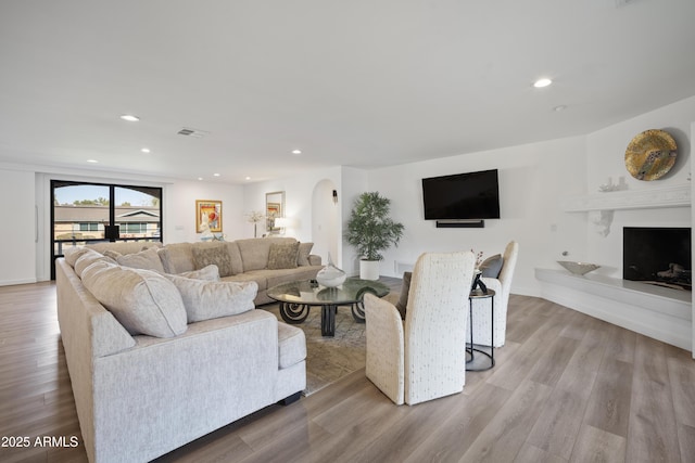 living room featuring hardwood / wood-style flooring