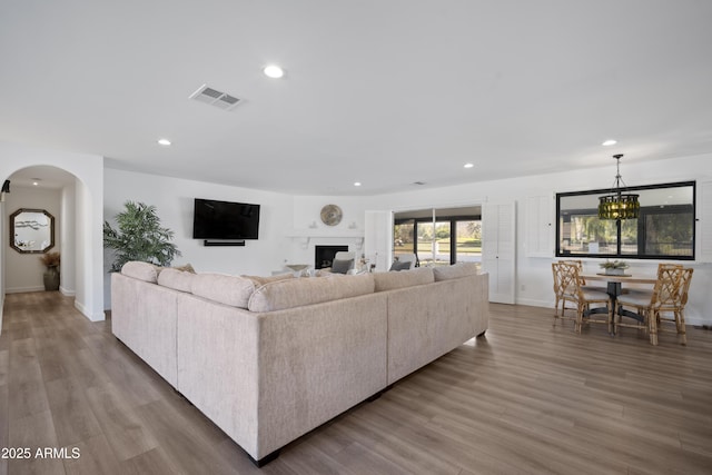 living room featuring hardwood / wood-style floors