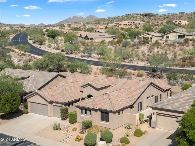 aerial view featuring a mountain view