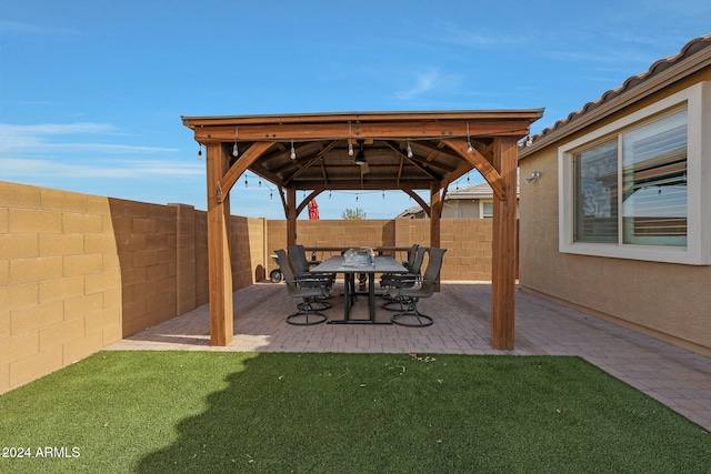 view of patio with a gazebo