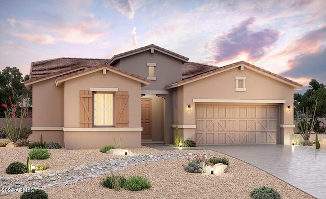 view of front of home featuring a garage