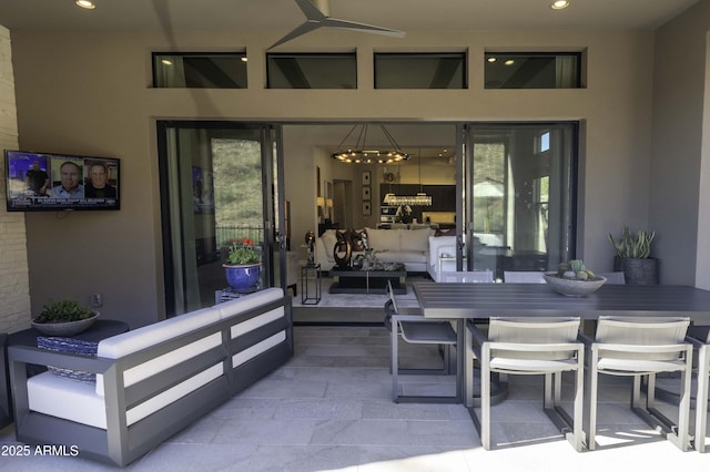 view of patio / terrace with an outdoor hangout area and ceiling fan