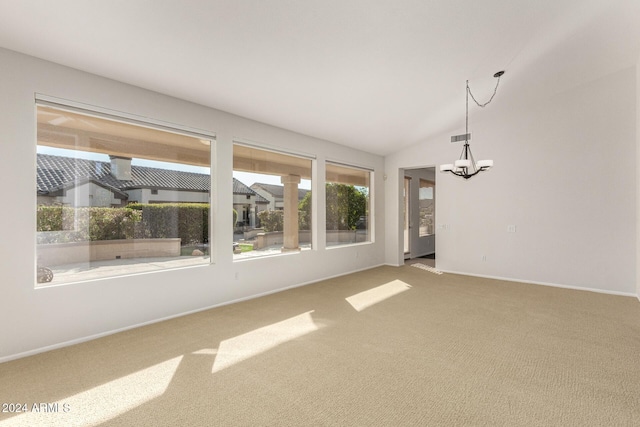 interior space featuring vaulted ceiling