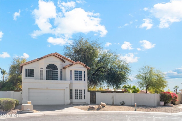 view of front of house with a garage