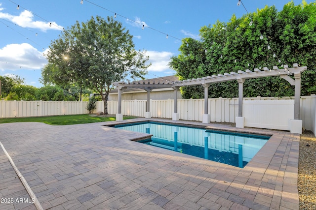 2774 E Valencia St, Gilbert, AZ 85296 - view of pool featuring a pergola, a patio, and a fenced backyard