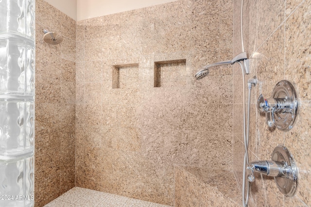 bathroom with tiled shower