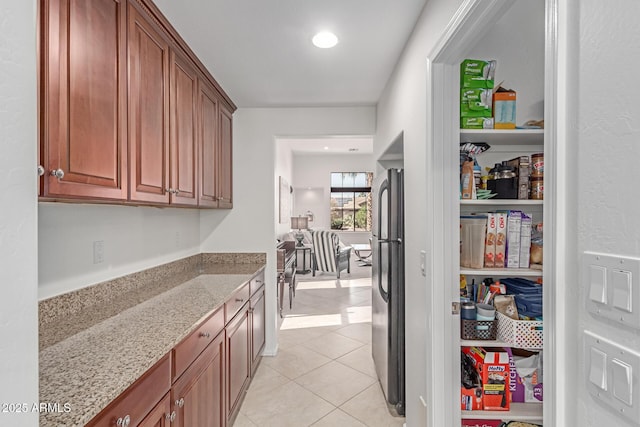 interior space featuring light tile patterned floors