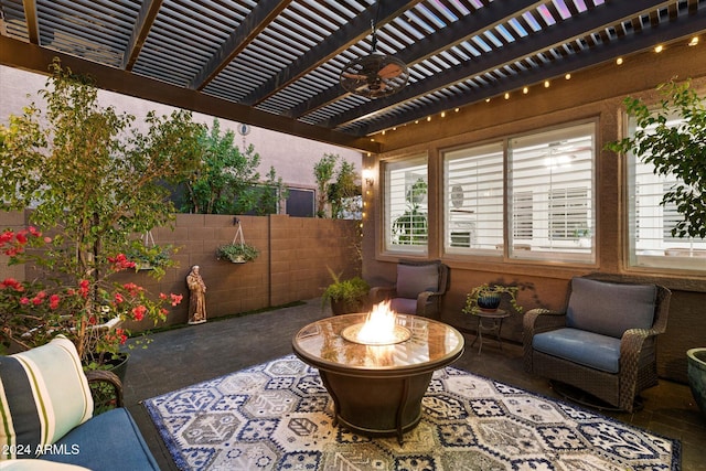 view of patio / terrace featuring a pergola