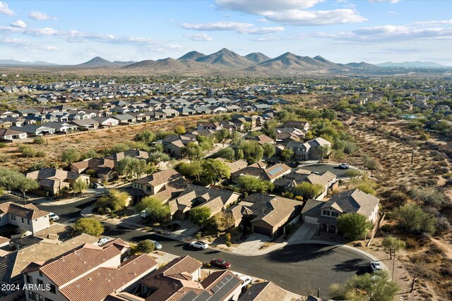 aerial view with a mountain view