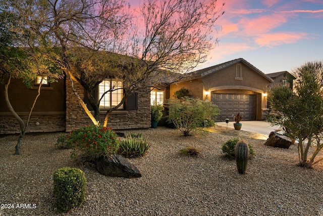 view of front of house featuring a garage