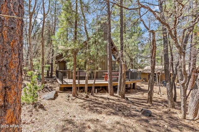view of yard with a deck