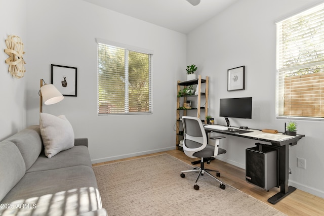 1492 W Bruce Ave, Gilbert, AZ 85233 - home office with wood finished floors and a ceiling fan