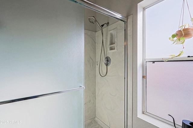 full bathroom with a shower stall