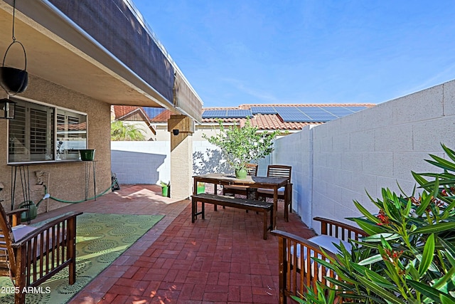 view of patio featuring a fenced backyard