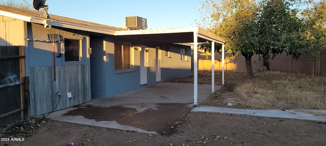 view of patio / terrace featuring central air condition unit