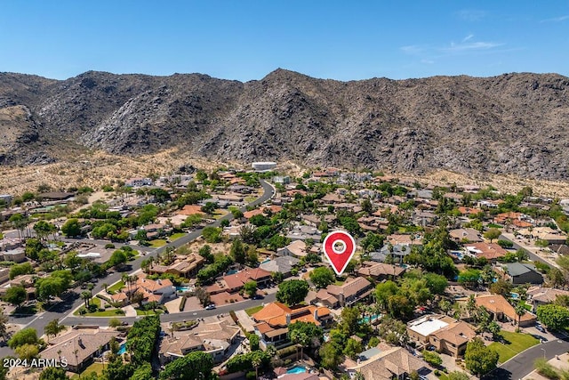 aerial view featuring a mountain view