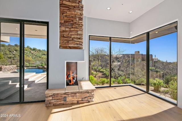 interior space with light hardwood / wood-style floors