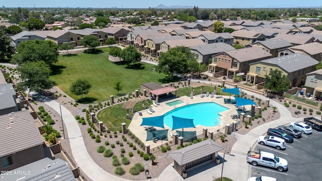 1350 S Greenfield Rd Unit 1166, Mesa, AZ 85206 - aerial perspective of suburban area featuring a pool area