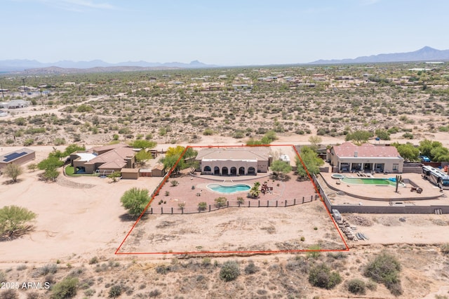 16246 E Gamble Ln, Scottsdale, AZ 85262 - aerial view of property and surrounding area with a desert landscape and property boundaries highlighted