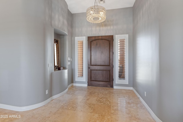 16246 E Gamble Ln, Scottsdale, AZ 85262 - entryway with a towering ceiling and a chandelier