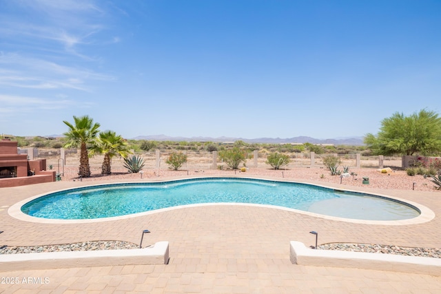 16246 E Gamble Ln, Scottsdale, AZ 85262 - swimming pool with a mountain view and a patio