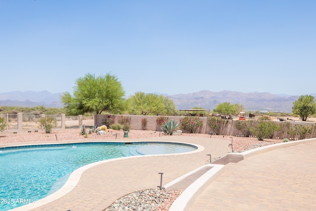 16246 E Gamble Ln, Scottsdale, AZ 85262 - view of swimming pool with a mountain view