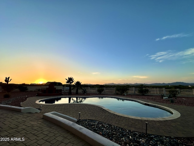 16246 E Gamble Ln, Scottsdale, AZ 85262 - view of swimming pool featuring a fenced backyard and a patio area
