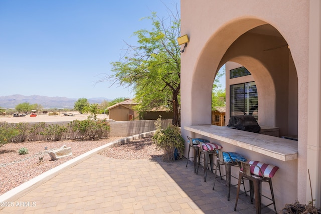 16246 E Gamble Ln, Scottsdale, AZ 85262 - view of patio featuring a mountain view and a grill