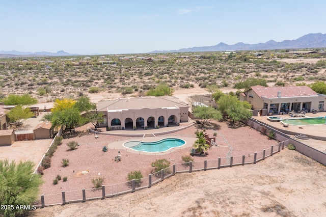 16246 E Gamble Ln, Scottsdale, AZ 85262 - view of subject property with a pool and mountains