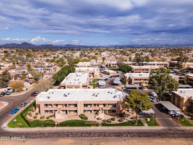 aerial view with a mountain view