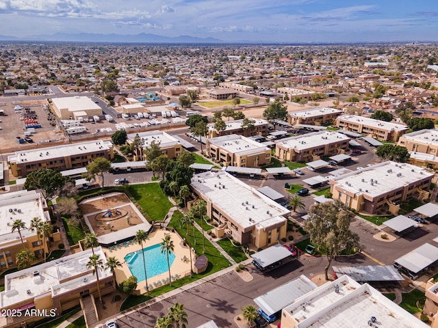 aerial view featuring a mountain view