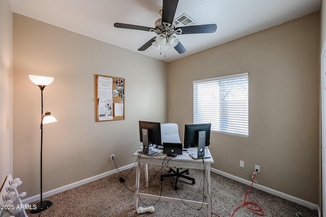 6640 W Honeysuckle Dr, Phoenix, AZ 85083 - office area with ceiling fan and carpet flooring