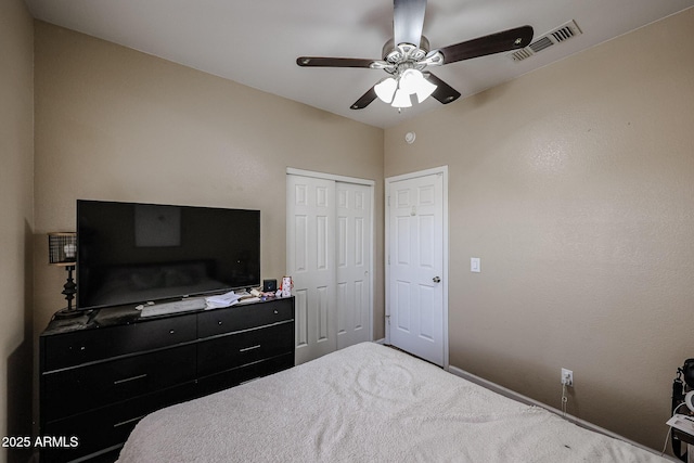 6640 W Honeysuckle Dr, Phoenix, AZ 85083 - bedroom with a closet and ceiling fan