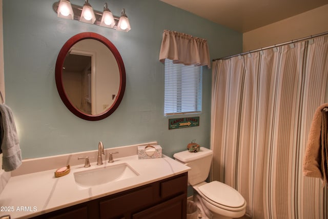 4575 Resort Loop Unit 6, Pinetop, AZ 85935 - bathroom with toilet, vanity, and a shower with shower curtain
