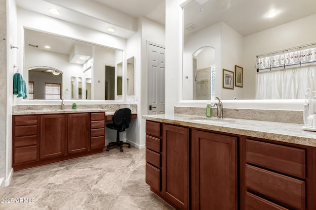 800 W Sycamore Ct, Litchfield Park, AZ 85340 - full bathroom with recessed lighting, a shower, and vanity