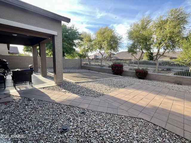 view of patio featuring a fenced backyard