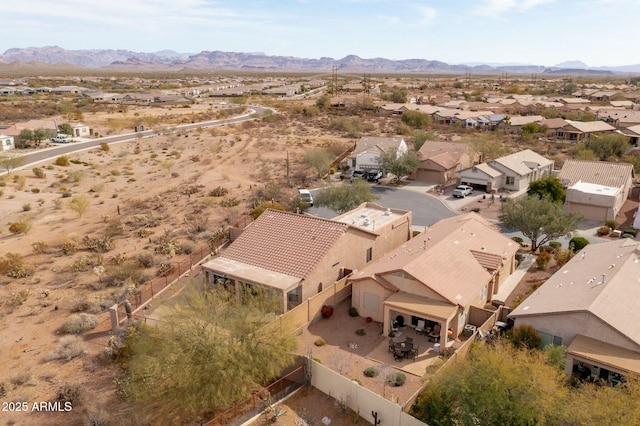 aerial view with a mountain view