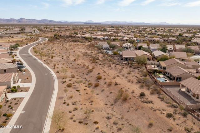 aerial view with a mountain view