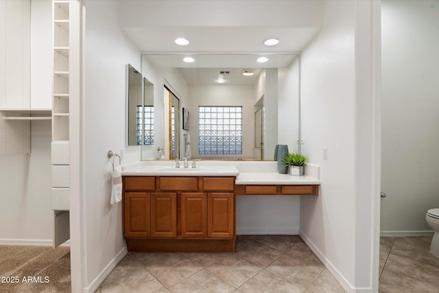 11193 N 121st Way, Scottsdale, AZ 85259 - bathroom with vanity, tile patterned flooring, recessed lighting, and a closet