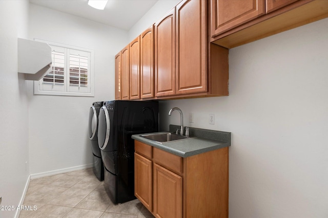 11193 N 121st Way, Scottsdale, AZ 85259 - laundry area featuring cabinet space, washer and dryer, and light tile patterned floors