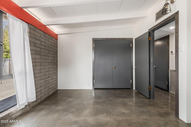 5739 N 11th St, Phoenix, AZ 85014 - interior space with beam ceiling, finished concrete floors, and a closet