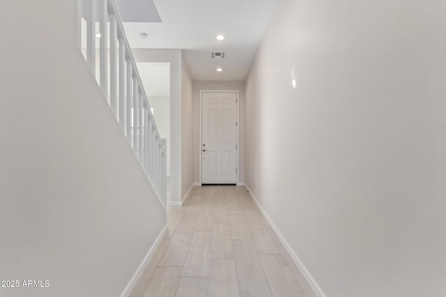 hall featuring light wood-type flooring