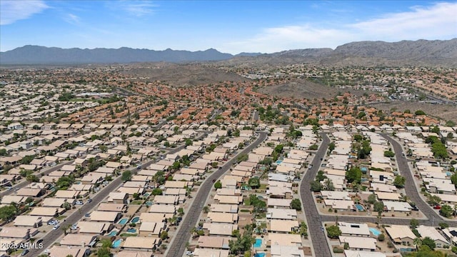4459 E Desert Wind Dr, Phoenix, AZ 85044 - aerial overview of property's location with mountains and nearby suburban area
