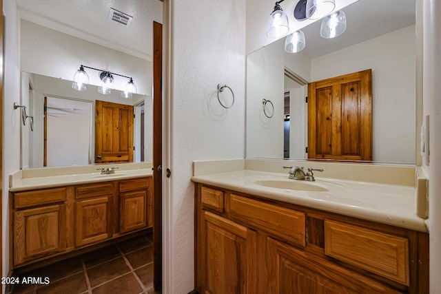 bathroom featuring vanity and tile patterned floors