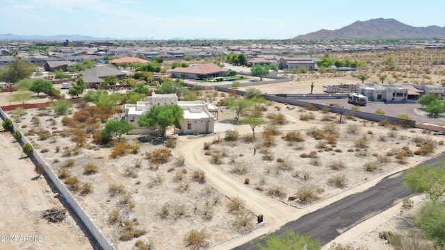 aerial view with a mountain view