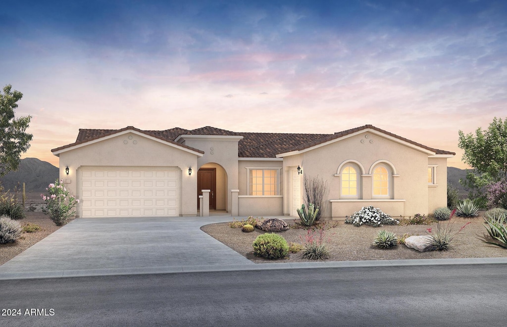 view of front facade with a garage