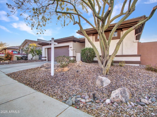 view of front of house with a garage