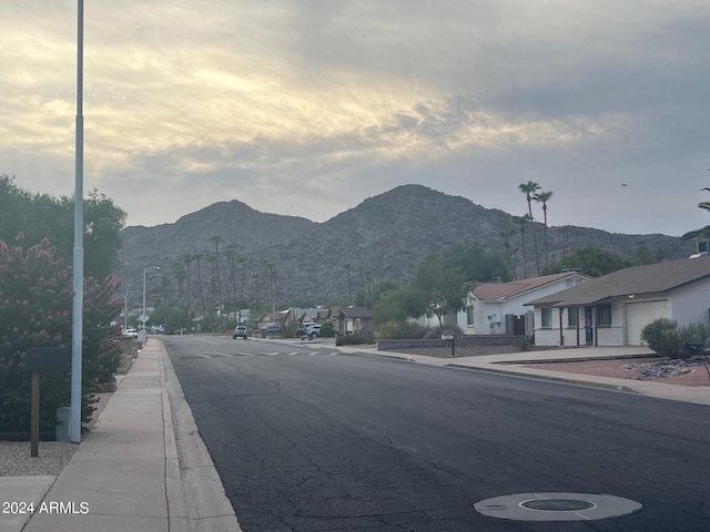 view of street featuring a mountain view