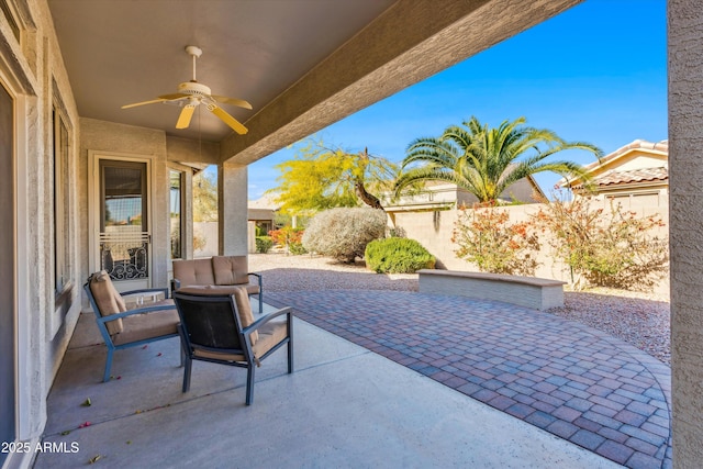 view of patio / terrace with ceiling fan