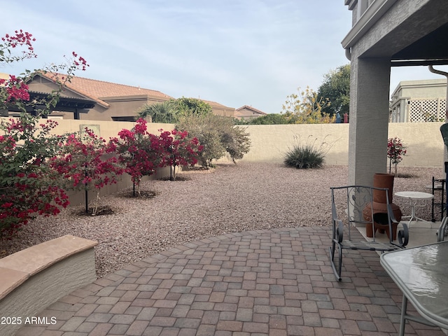 view of patio with a fenced backyard